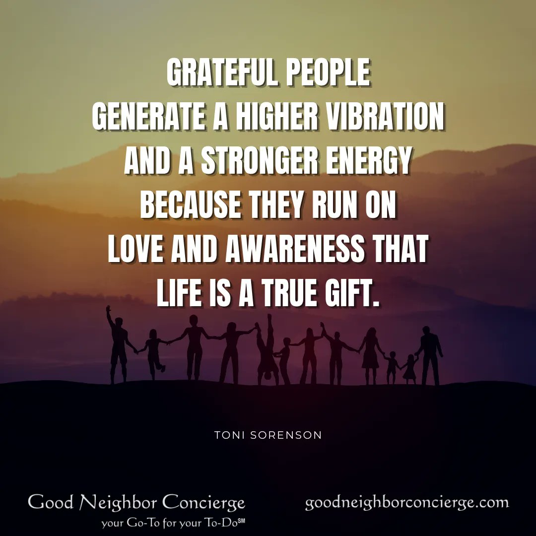 GoodNeighborCon's tweet photo. “Grateful people generate a higher vibration, and a stronger energy because they run on love and awareness that life is a true gift.” — Toni Sorenson
https://t.co/ttkXA6cGyg
.
.
.
.
#quotes #quotestoliveby #quotesoftheday #quotesdaily #quotesaboutlife #quotesit https://t.co/HFKvn9t3st