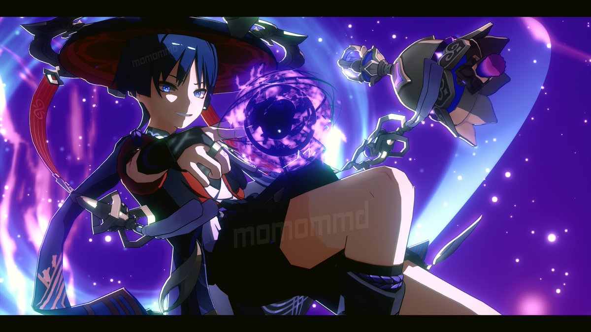 _Momo__MMD_'s tweet photo. Forgot to post this but I made a render with this edit and included his weapon in the render, of which Moyo edited the textures to fit the electro theme. https://t.co/7TMEik8w3m