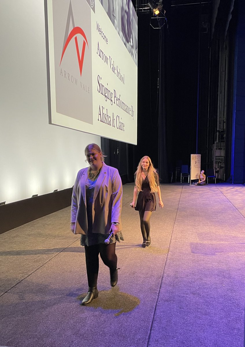 Aliesha and Claire walking off stage after performing Bohemian Rhapsody at the ICC Birmingham, CRST 10 conference. AV is so proud! Well done!
