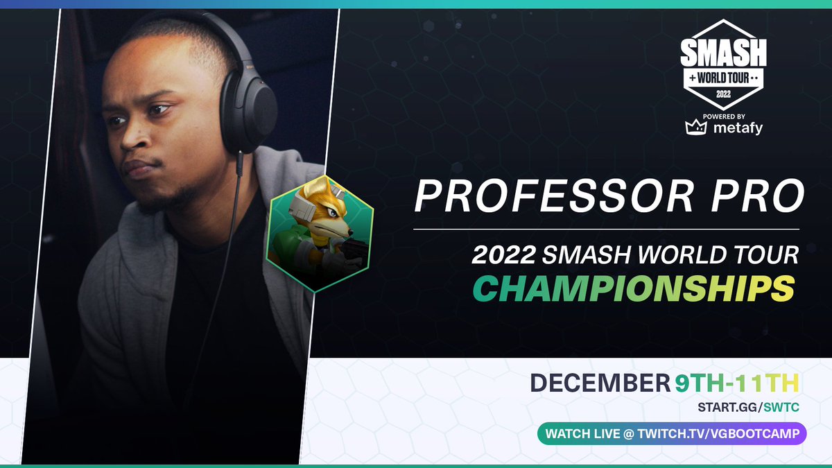 Smash World Tour 2022 (@smashworldtour) on Twitter photo With over a decade of competitive experience under his belt, the UK's #1 player <a href="/ProfessorProUK/">Aaron Thomas</a> has qualified for the 2022 Smash World Tour Championships! #SWTC
Be here on Dec. 9th-11th for history in the making: start.gg/swtc
📸 <a href="/LeonMassive/">Leon Massey</a> With over a decade of competitive experience under his belt, the UK's #1 player <a href="/ProfessorProUK/">Aaron Thomas</a> has qualified for the 2022 Smash World Tour Championships! #SWTC
Be here on Dec. 9th-11th for history in the making: start.gg/swtc
📸 <a href="/LeonMassive/">Leon Massey</a>