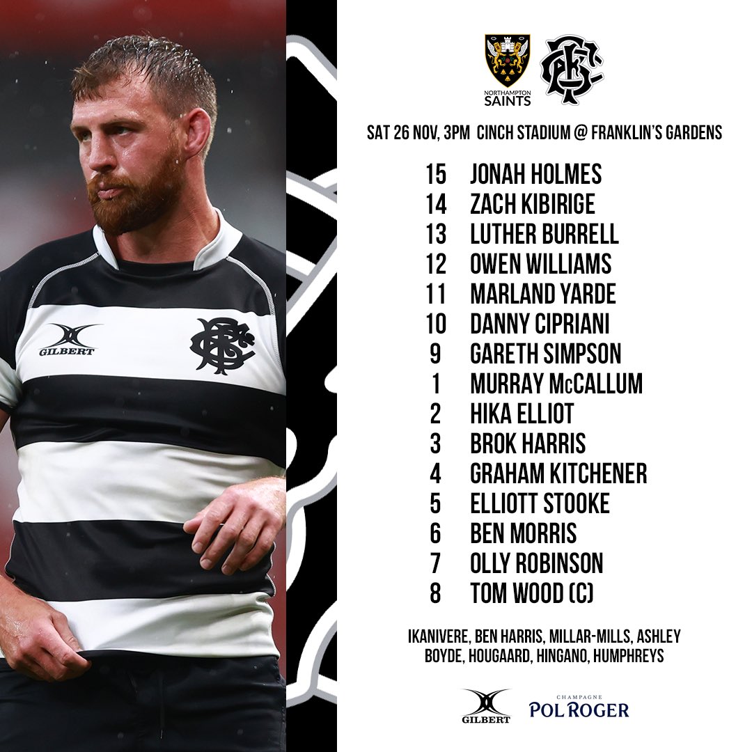 Barbarian_FC's tweet photo. Here’s our team to face @SaintsRugby 💪 

The final instalment of our four match tour 🤩

#Baabaas #rugby https://t.co/DC3JH4IcaD