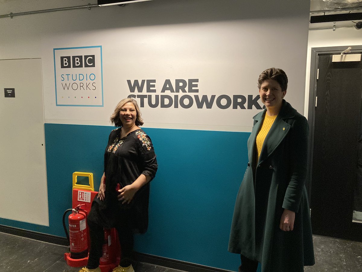 BBC_PA's tweet photo. The @BBC_Studioworks team at the new studios at Kelvin Hall in Glasgow welcomed @alisonthewliss and @kaukabstewart today, to see the production facilities now based in their constituencies. We discussed TV production capacity and the growing demand for TV craft skills in Scotland https://t.co/Xstf0rCqBu