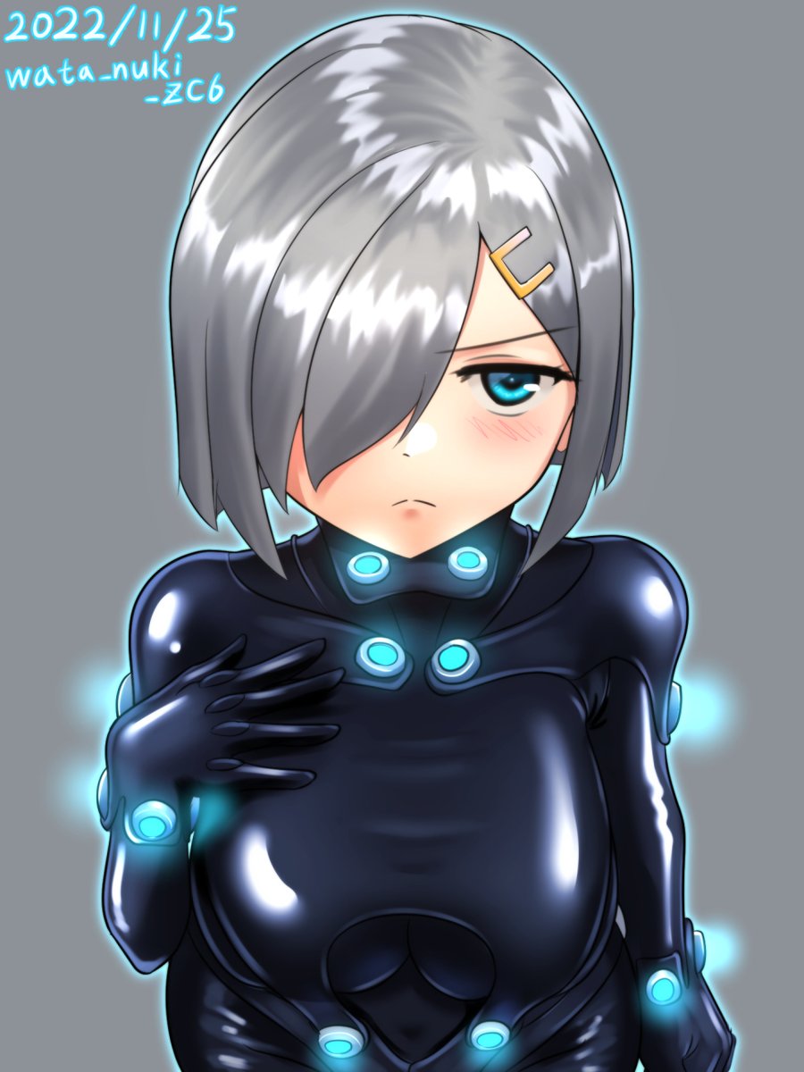 #艦これ版深夜の真剣お絵描き60分一本勝負 
#艦これ版真剣お絵描き60分一本勝負_20221125
#浜風進水日 #浜風生誕祭2022  
浜風ガンツスーツmode 