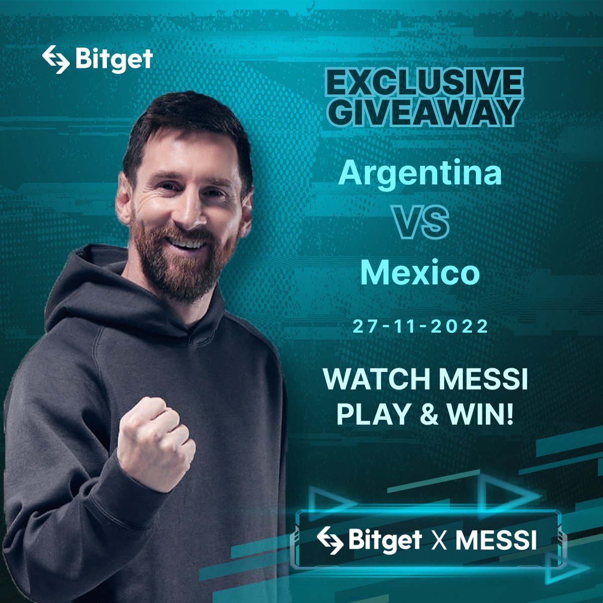 Our second game against 🇲🇽 Mexico begins tomorrow!

⚽ How many assists will Messi get?

🏆 Guess the correct answer and 5 lucky winners will win a prize pool of 50 $USDT!

✅ First correct answer will also win an exclusive #BitgetxMessi jersey

#Messi🐐 #BitgetxMessiGiveaway