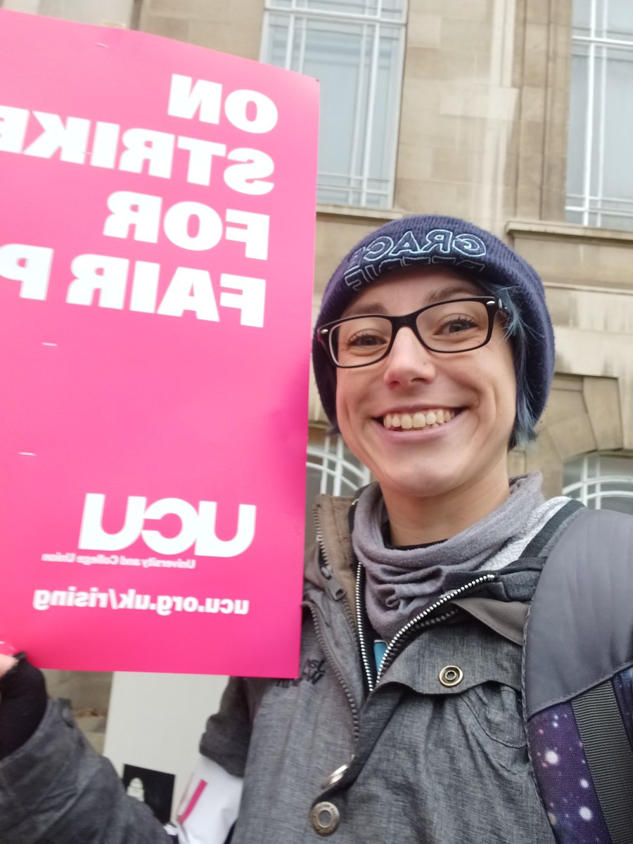 Repping the <a href="/gracepetrie/">Grace Petrie</a> merch on my first UCU picket over the last two days because I don't have a UCU hat and this seemed like a good substitute #UcuUprising