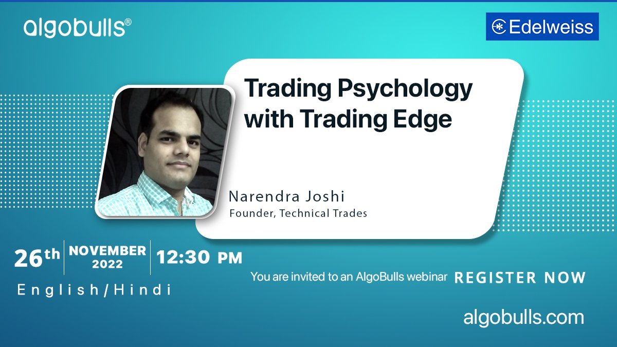 StockX_India's tweet photo. Attend the Trading Psychology with Trading Edge webinar on the 26th of November at 12:30 PM.
Click here to register now
https://t.co/r7bdl3nQ6h
#Trading #Tradewithautomation #AlgoBulls #AlgoTrading #AlgorithmicTrading #FreeWebinar #StockMarket
@EdelweissFin @valuelevels https://t.co/G7HHGpafjE