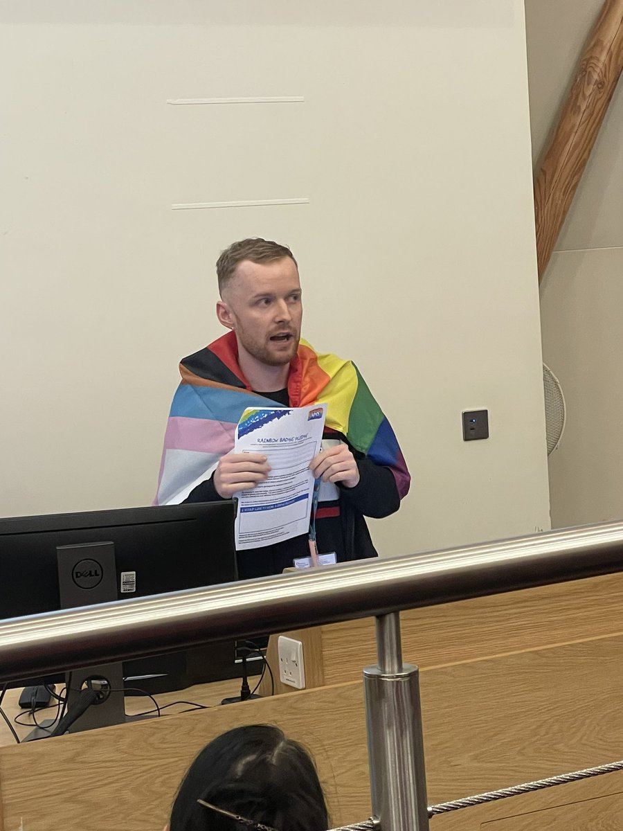 Josh inspiring us with the <a href="/Bthftlgbt/">BTHFT LGBT+ Network</a> Rainbow Badge training