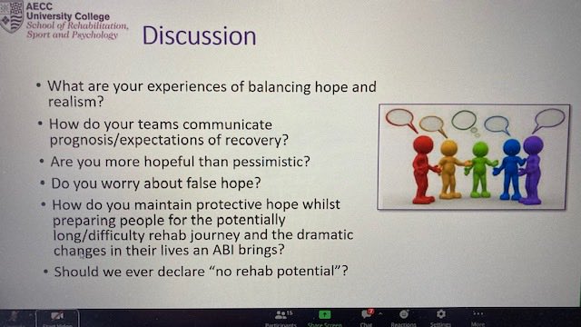 Such a thought provoking talk from <a href="/lucieSLT/">Lucie Rochfort</a> Lucie Rochfort, Lecturer in SLT in Bournemouth on ‘How professionals deal with hope vs realistic expectations’, resonated with everyone in our audience <a href="/SWBrainCEN/">SW Brain Injury CEN</a>