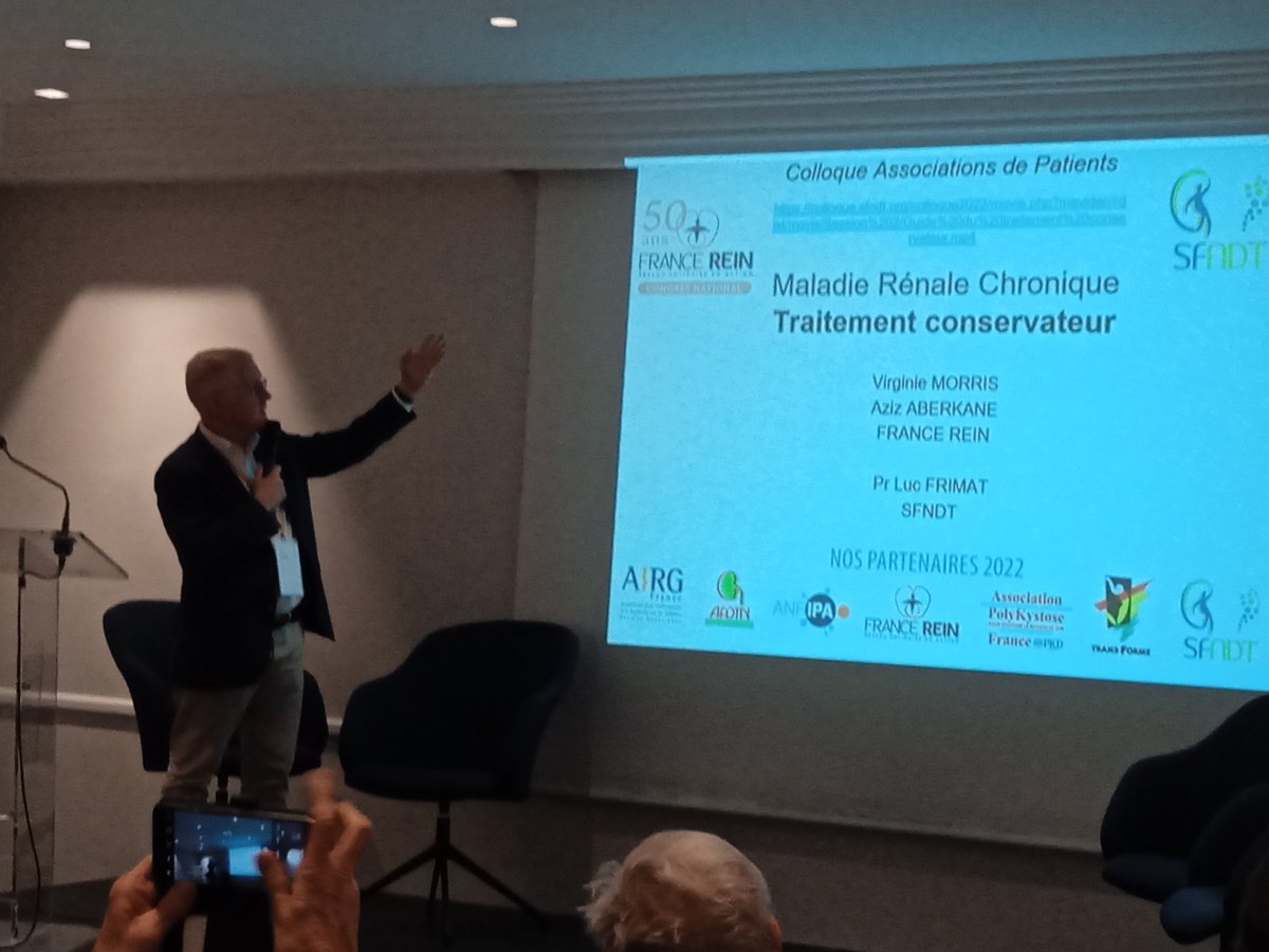 [Colloque 50 ans <a href="/FranceRein/">France Rein</a>] La SFNDT participe à la session "Les traitements conservateurs : éthique et qualité de vie" avec l'intervention de son président et du président de sa commission éthique. Ravis d'échanger avec les patients, premiers concernés par ces questions