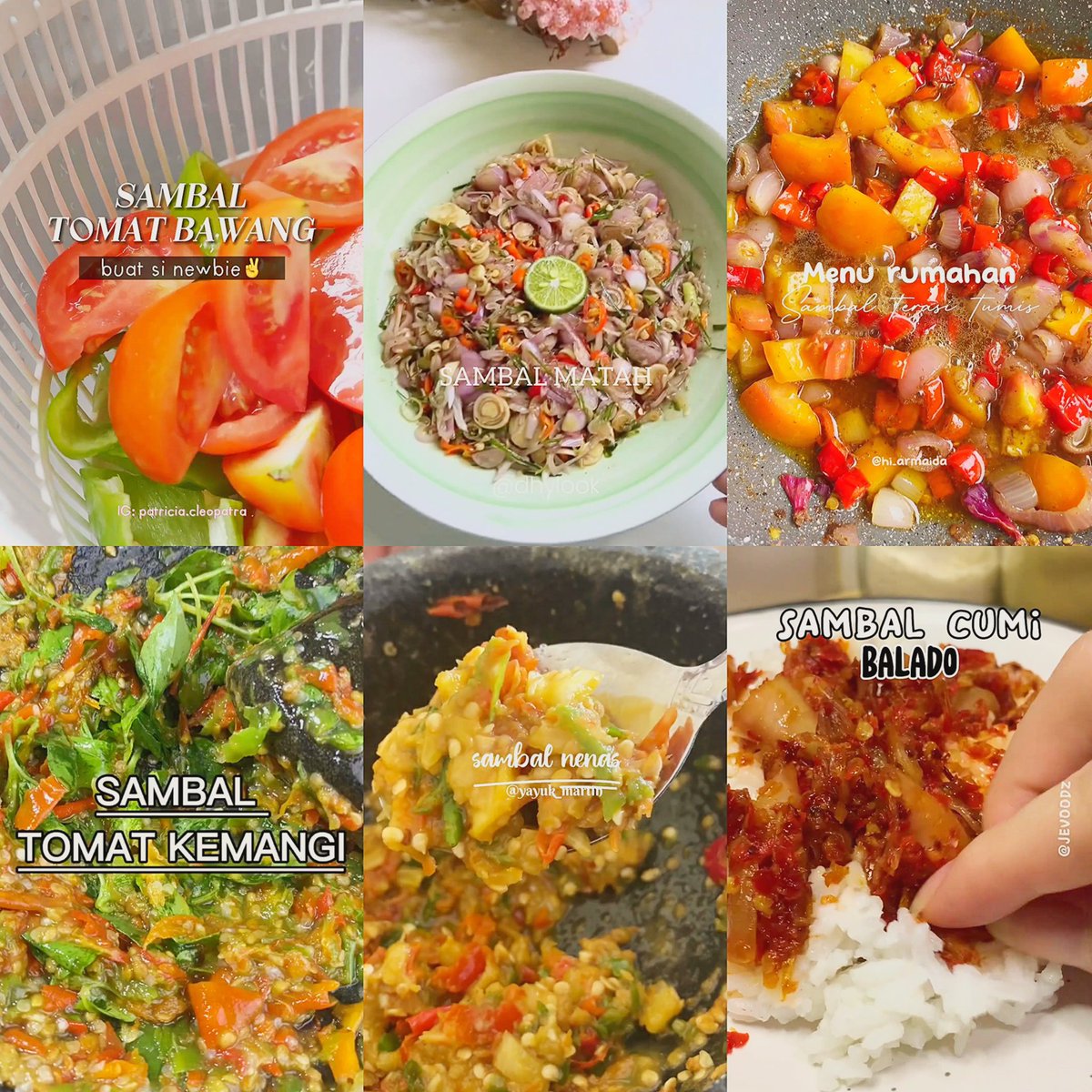 ✨ ide &amp; resep berbagai mcam sambal ✨

- a thread -