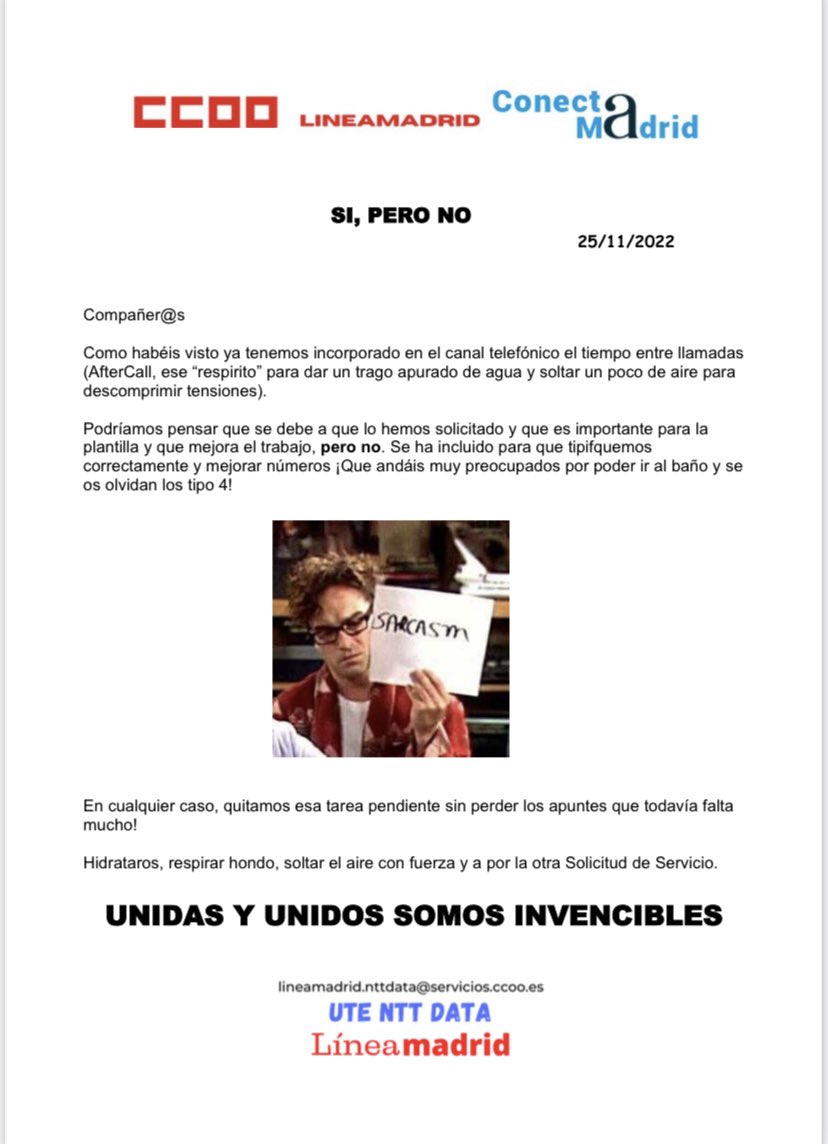 CCOOlineamadrid's tweet photo. #familialíneamadrid #aftercall #niunpasoatras #siperono https://t.co/0q7Dg5W9PV