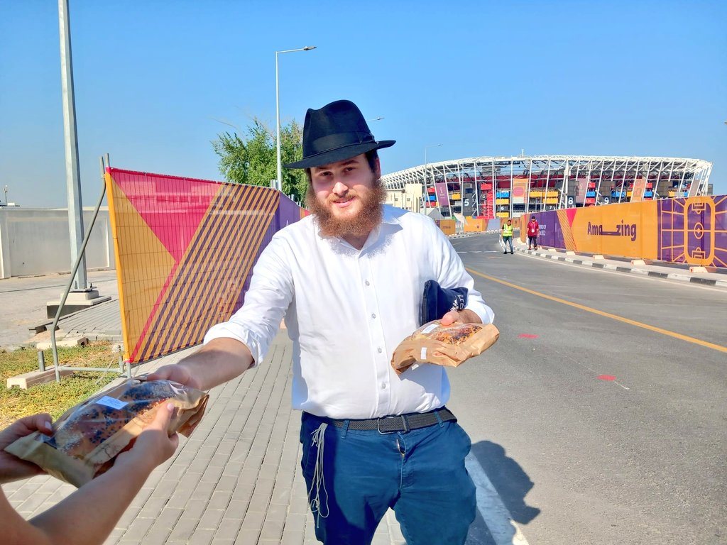 YossiZilberman's tweet photo. Our @IsraelMFA hardworking team in #qatar will enjoy this #Shabbat some fresh and tasty #challas, #KosherInQatar 🍞 Betevaon guys! Have a blessed weekend and #shabbatshalom #FIFAWorldCup https://t.co/jwdAbkt79m