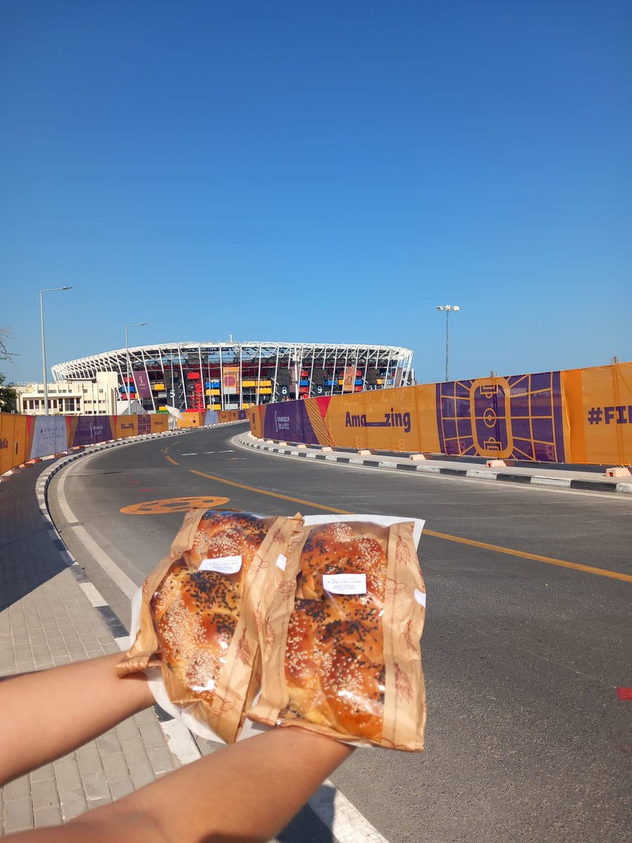 YossiZilberman's tweet photo. Our @IsraelMFA hardworking team in #qatar will enjoy this #Shabbat some fresh and tasty #challas, #KosherInQatar 🍞 Betevaon guys! Have a blessed weekend and #shabbatshalom #FIFAWorldCup https://t.co/jwdAbkt79m