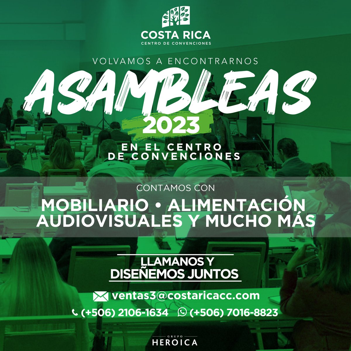Volvamos a encontrarnos este 2023, realizá tu Asamblea en el Centro de Convenciones de Costa Rica. Escríbenos 👉  bit.ly/3SwG1HS