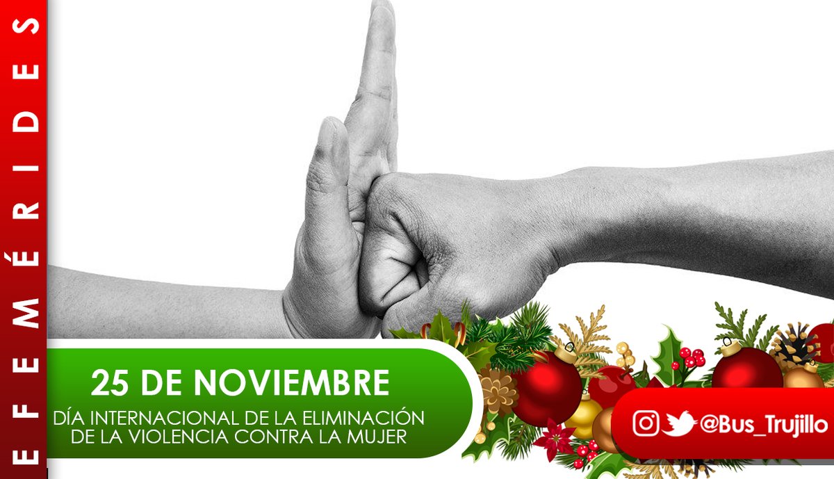 ▶️#Efemérides 🗓️|| Hoy #25Nov se conmemora El Día Internacional de la Eliminación de la Violencia contra la Mujer, a fin de vigorizar a las políticas que apuestan a la erradicación de esta actividad y el sufrimiento físico, o psicológico de la mujer.

#DiálogoDePaz🇻🇪