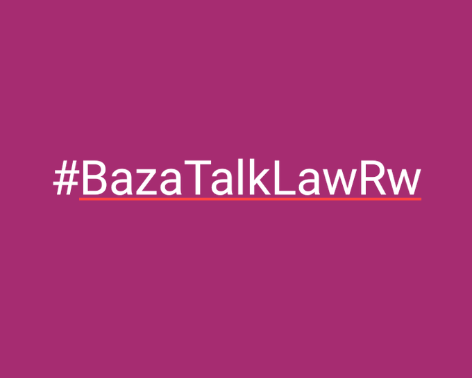 TalkLawRw's tweet photo. Kugeza taliki 30/11/2022 niteguye gusubiza ibibazo #BYOOOOSE #RwOT mwaba mufite cyangwa mwambajije bikandenga bijyanye n'#AMATEGEKO #NTASIMBUTSE habe na kimwe kandi AKO KANYA
Icyo usabwa ni ukucyandika hano munsi (#REPLY) no kumenyesha abandi ukora #RETWEET
#Rwanda #RwotGain https://t.co/M0nKgQ7L2f