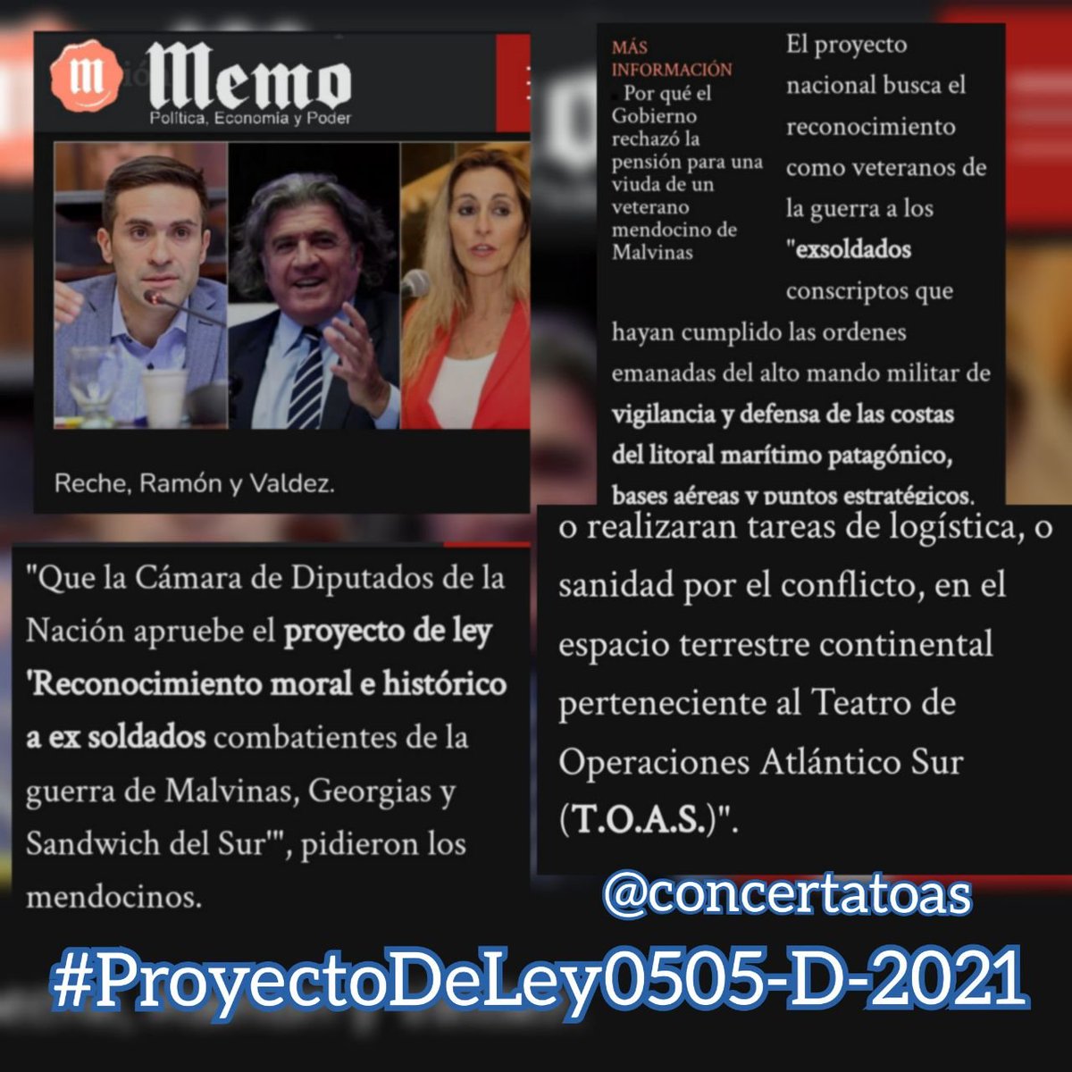 #LeyTOASya #NoTodoPasoEnMalvinas #DictamenTOASya #ProyectoDeLey0505D2021 <a href="/ConcertaTOAS/">ConcertaciónT.O.A.S</a> <a href="/alferdez/">Alberto Fernández</a> <a href="/CFKArgentina/">Cristina Kirchner</a> <a href="/VillarruelDario/">Dario Villarruel</a> <a href="/Gatosylvestre/">Gustavo Sylvestre</a> <a href="/Winston_Dunhill/">Winston</a> <a href="/TuitsBorrados/">Tuits Borrados</a> <a href="/Silvinagaliana6/">💚Silvina💚</a> <a href="/atrapamepasado/">Atrápame pasado 📺📻</a> <a href="/CulturaHCDN/">Cultura Diputados</a> <a href="/SanSandriki/">Sandriki☀San</a> <a href="/MonicaNeco17/">Mónica. DEFENDAMOS NUESTRA LIBERTAD</a> Gracias RT
