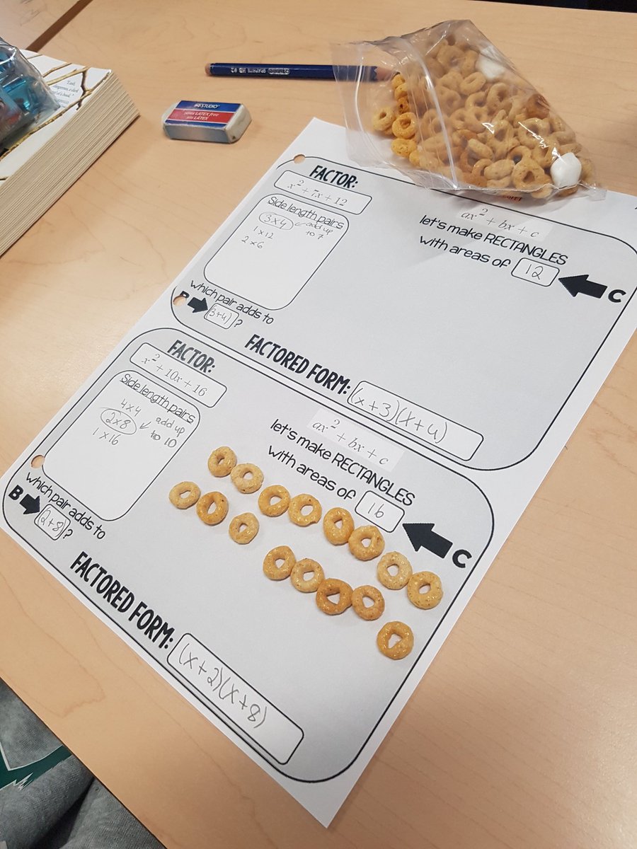 MsStew_HRCE's tweet image. Applying the thinking classroom to factoring simple trinomials in Math 10! #cheerioconnections #factoringfun @HalifaxWestHS @HRCE_Math @HRCE_NS