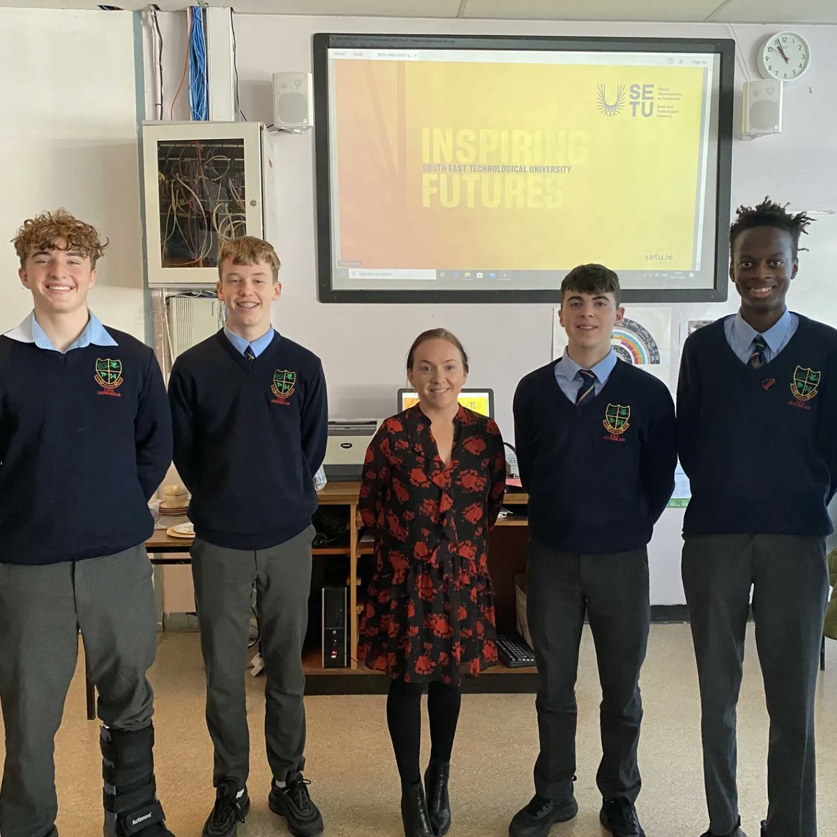 cbscarlow's tweet photo. Thank you to Alison from SETU for visiting our school this morning as part of College Awareness Week. The TYs were delighted to hear about all the courses on offer.ย @setuireland
#cbscarlow #cbsfamily #careers #thirdleveleducation https://t.co/BC0JQekwon