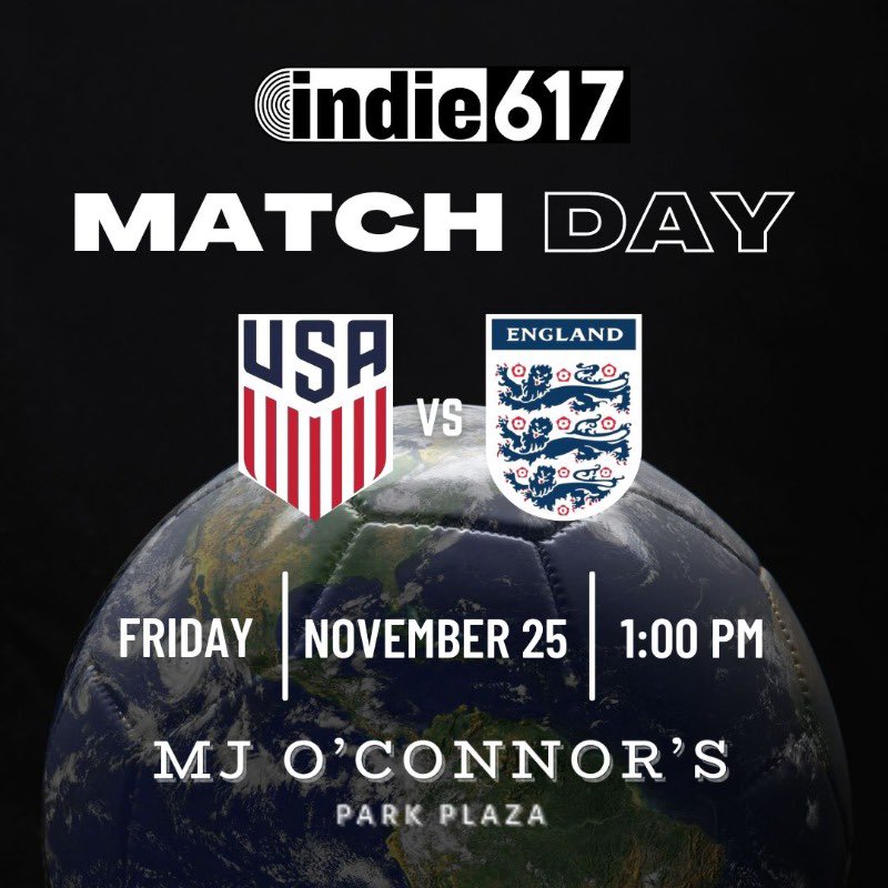 Black Friday, Schmack Friday.  Ditch that trip to (insert box store name here) and celebrate <a href="/fifaworldcup/">FIFA World Cup</a> footie (USA v England) with me and <a href="/indie617/">indie617</a> at <a href="/mjoconnors/">MJ O'Connors</a> Park Plaza, Boston from 1-3p.m!  I’m spinning tunes before kick-off that will pump you up like Hans and Franz!