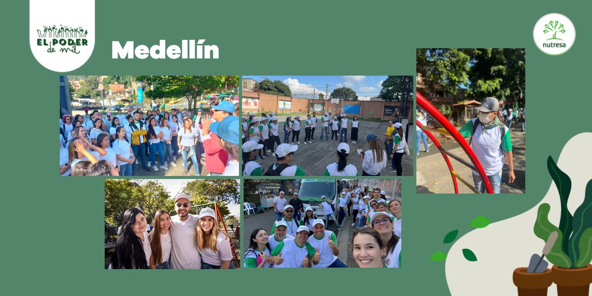 En Medellín nos reciben las comunidades de los barrios: Trinidad, 12 de Octubre y Cristo Rey. Junto a nuestro #VoluntariadoNutresa realizaremos embellecimiento de los espacios colectivos, con siembra, pintura, limpieza, instalación de puntos ecológicos y señalética ambiental.
