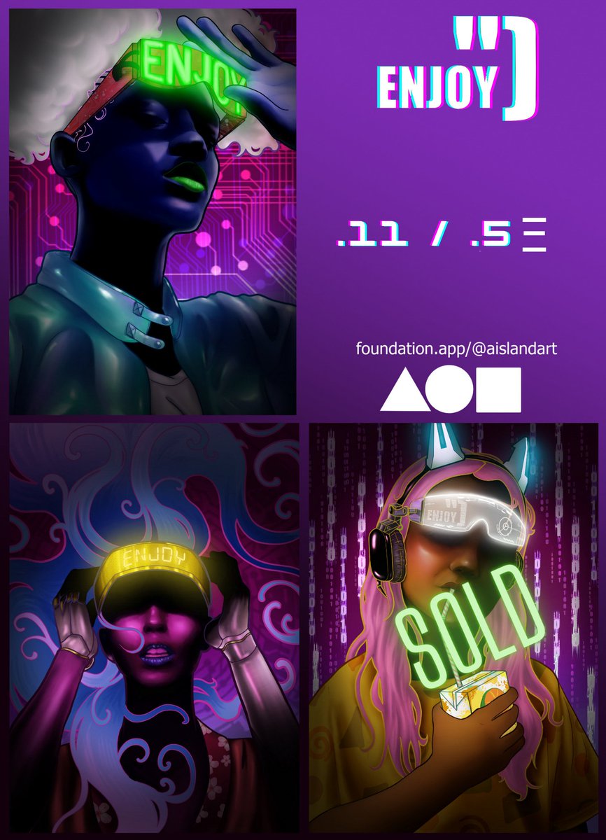 aislandart's tweet photo. Hello dear #NFTcommunity!
It's BlackFriday so I'll leave you open offers for both foundation collections! Do you like this?
✨Muse collection
✨ENJOY ") collection
Are open to offers from 0.075 $ETH.
💎Until Monday
#katokrew #ogcollecrive #nftart
Link's in the comments 👇 https://t.co/CNV6cKPEjq
