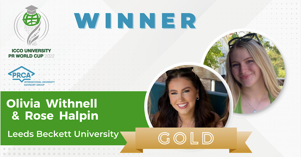 🏆 World Cup winners 🏆

Congratulations to BA (Hons) Marketing &amp; Public Relations students Olivia Withnell and Rose Halpin, who have won the first ever university PR World Cup, beating 10 teams from across the world.

Read more: leedsbeckett.ac.uk/news/2022/11/l…