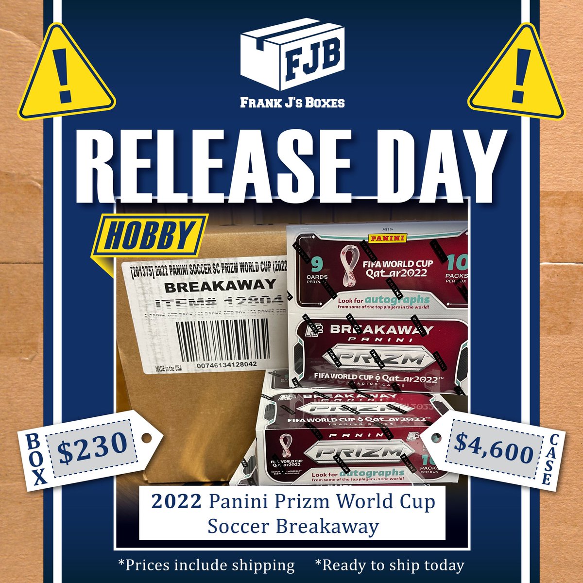 FrankCardMarket's tweet photo. ⚽️⚽️⚽️⚽️⚽️⚽️⚽️⚽️⚽️⚽️⚽️⚽️

2022 Panini Prizm World Cup Soccer Breakaway

$230 shipped, multiple available

Include "Breakaway" after your total amount claimed or your post will be invalid. Thanks https://t.co/2p8HbgnsEN