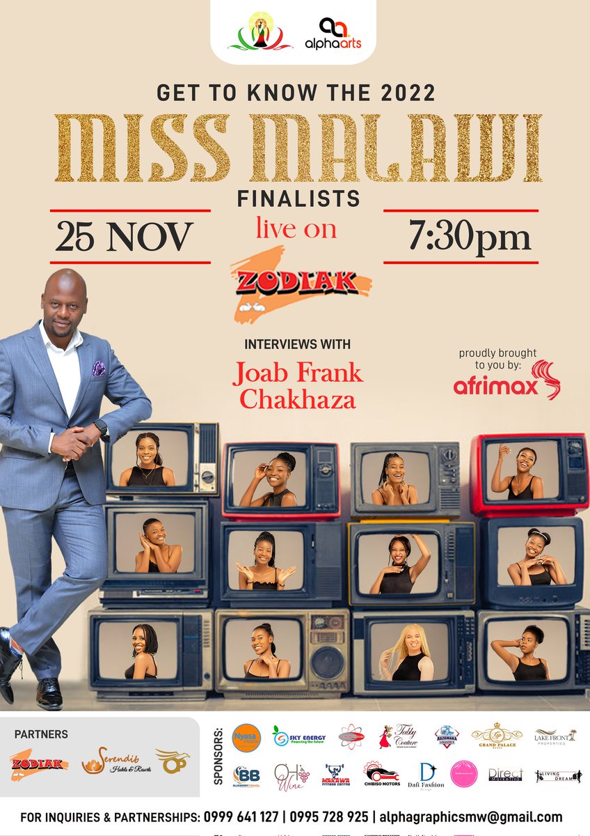 MissMalawi's tweet photo. Live on @zodiakonline with Joan Frank Chakhaza. Get to know the Miss Malawi top 12 https://t.co/47g4C4wJcI