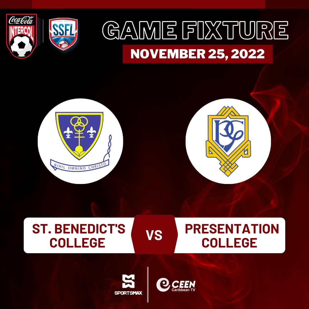 SportsMax_Carib's tweet photo. The Coca-Cola Intercol-SSFL South Zone Final!!
Today at 2:30pm/3:30pm ECT
St. Benedict's College vs Presentation College
LIVE on SportsMax!
Comment below who you think will win!
#SSFL2022 #SSFL #CocaColaIntercol #SSFLonSportsMax #CocaCola #Trinidad https://t.co/fImy9kXvnw