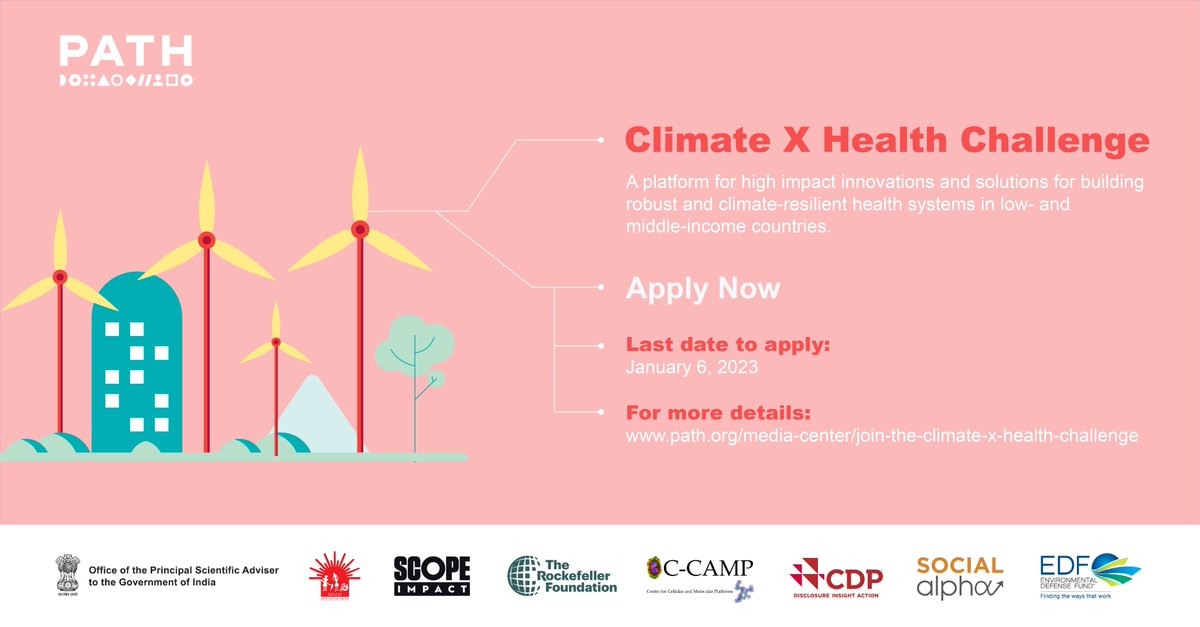 Today, Scope Impact joins <a href="/PATHtweets/">PATH</a> in launching the #ClimateXHealth Challenge to address climate change’s impact on healthcare systems.

Can your innovation make a significant impact? 

Apply here today: path.org/media-center/j…
 
#ClimateAction #Healthsystems #Innovation