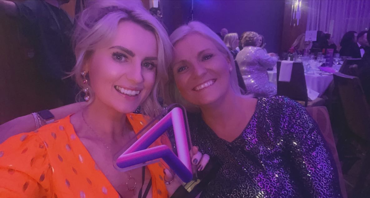 Thank you @armourannie for nominating me for the @scotcyberawards. Delighted to take this home to @North_Ayrshire winning the Cyber Community Award. Lots of amazing finalists across the night and feeling very grateful 🥰 #ThisIsYouthWork @RhonaEA @audreynolan @NAYouthServices