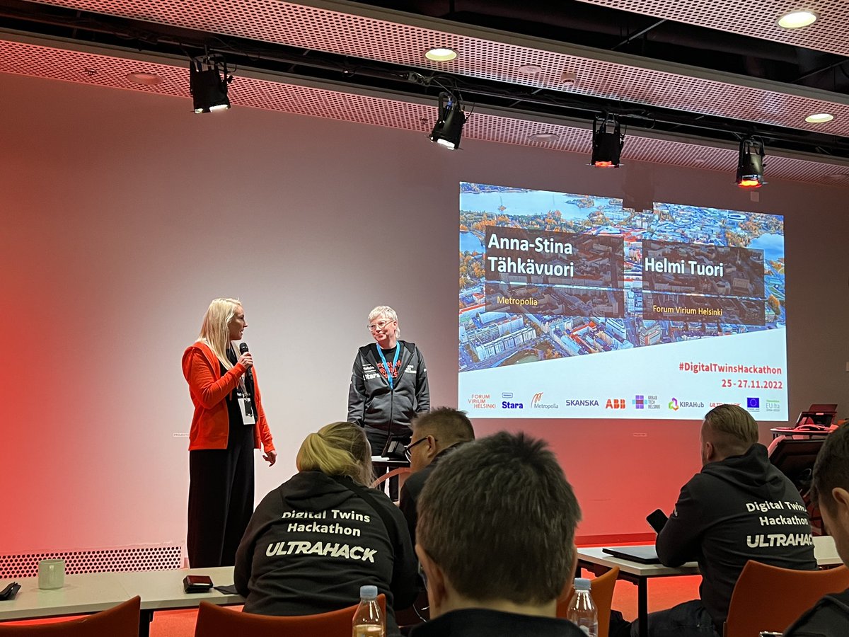 The Digital Twin Hackathon is underway in the <a href="/metropolia/">Metropolia</a> Myllypuro campus! 

#digitaltwinhackathon 

@UrbanTechHEL <a href="/ForumVirium/">ForumViriumHelsinki</a> <a href="/ABBSuomi/">ABB Suomi</a> <a href="/SkanskaFinland/">Skanska Finland</a> <a href="/KIRAdigi/">KIRAHub</a> <a href="/UltrahackHQ/">Ultrahack</a>