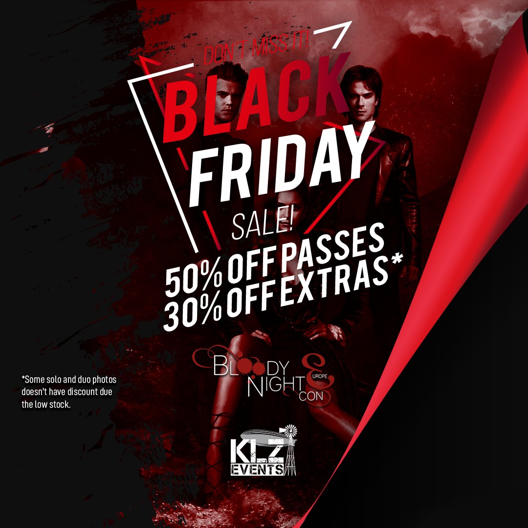 KLZ_Events's tweet photo. 🖤🖤 BLACK FRIDAY SALES! 🖤🖤
Only today until 23.59h. The major discounts of the whole year 😊🔥🍷🔪🐺
👉🏼 https://t.co/5qrX46iPsd
#onehundredcon
#bloodynightcon_europe
#DarkShadeCon
#WereWolfCon https://t.co/wfYhPsqP7b