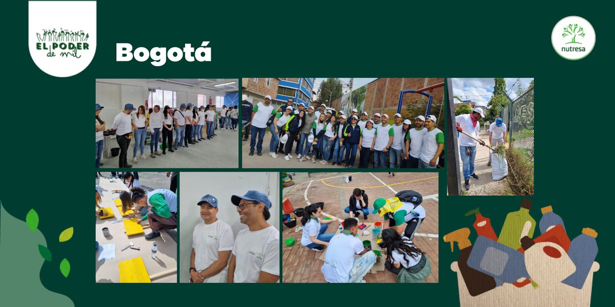 En Cundinamarca, estaremos junto a las comunidades de Fontibón y Suba para seguir conversando, hacer recuperación de espacios deportivos, limpieza y mantenimiento de zonas verdes.  #VoluntariadoNutresa
