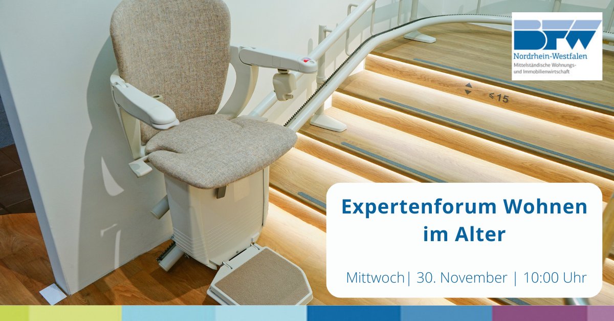 Kommenden Mittwoch findet unser #BFW-Expertenforum Wohnen im Alter statt. Wir sind zu Gast bei der <a href="/ak_nrw/">Architektenkammer Nordrhein-Westfalen (AKNW)</a> und freuen uns auf spannende Referenten und die Schirmherrin des Expertenforums, Ministerin Ina Scharrenbach!
Infos zu Programm und Anmeldung hier ▶ bit.ly/3AJza7x