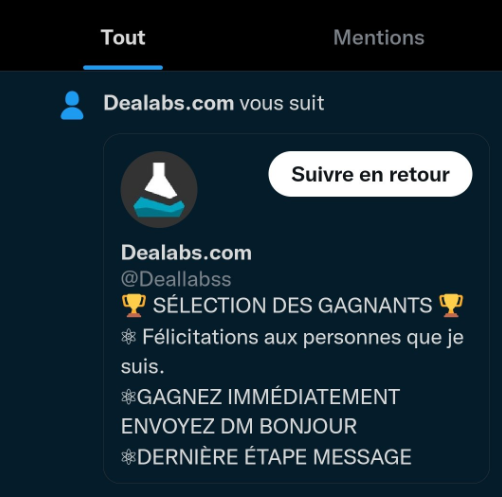 Dealabs's tweet photo. 🚨
Faites gaffe aux arnaques, le gagnant ou la gagnante du concours #BlackFridayDealabs sera contacté(e) en DM avec le vrai compte @Dealabs 
Ne répondez pas aux faux comptes, faut signaler et bloquer directement 👇 https://t.co/Zh7l4OzTAI