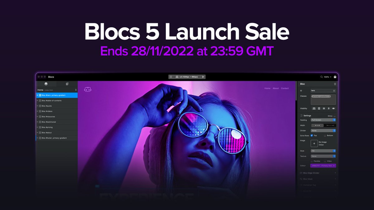 blocsapp's tweet image. Happy #BlackFriday folks.

We have an insane deal on our #NoCode #Mac #WebsiteBuilder @blocsapp. We just released V5 yesterday and it&apos;s 🔥

Our Black Friday/Cyber Monday launch #Sale has 20% off for all new users. A must have for any #creative Mac user 😎

blocsapp.com