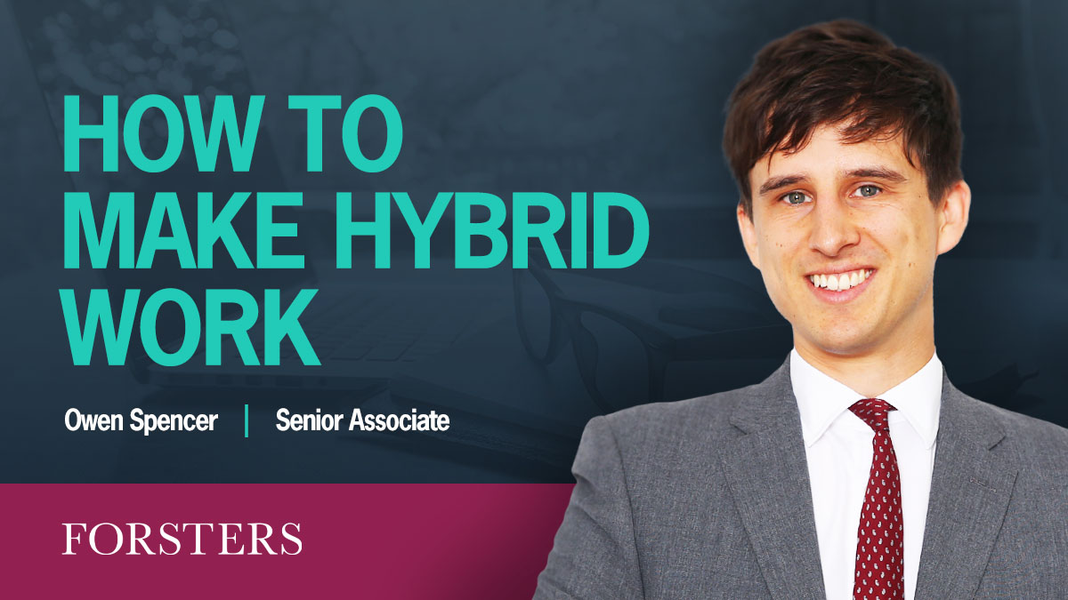 Commercial Real Estate Senior Associate, Owen Spencer, joined CBRE's webinar presenting their Framework for the Ultimate Hybrid Working Model. 
Here are his key takeaways: insights.forsters.co.uk/post/102i263/h…