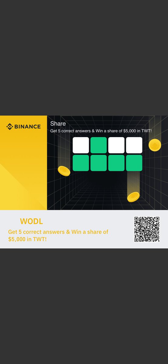smallmenroom's tweet photo. WODL
Get 5 correct answers &amp; Win a share of $5,000 in TWT! https://t.co/8GhMYbmgFy https://t.co/UrkHsrolWh