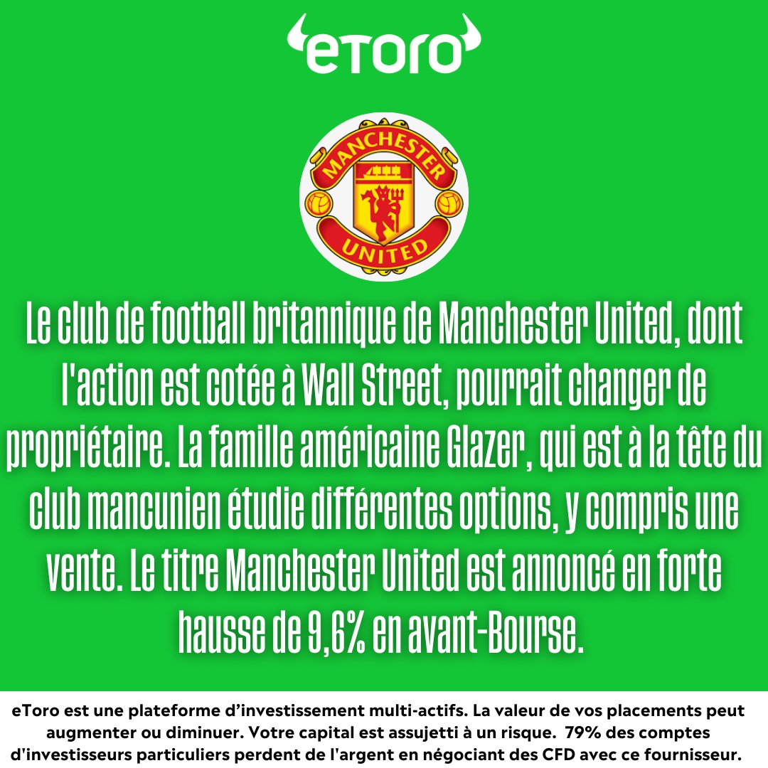 eToroFr's tweet photo. Journée calme sur les marchés financiers aujourd'hui alors que la Bourse de New York n'ouvre que pour une demi-séance. 🏦 🇪🇺 🇺🇸
Suivez l'actualité économique avec @eToroFr ! #Lepointdujour
#WallStreet #LVMH #ManchesterUnited #Activision