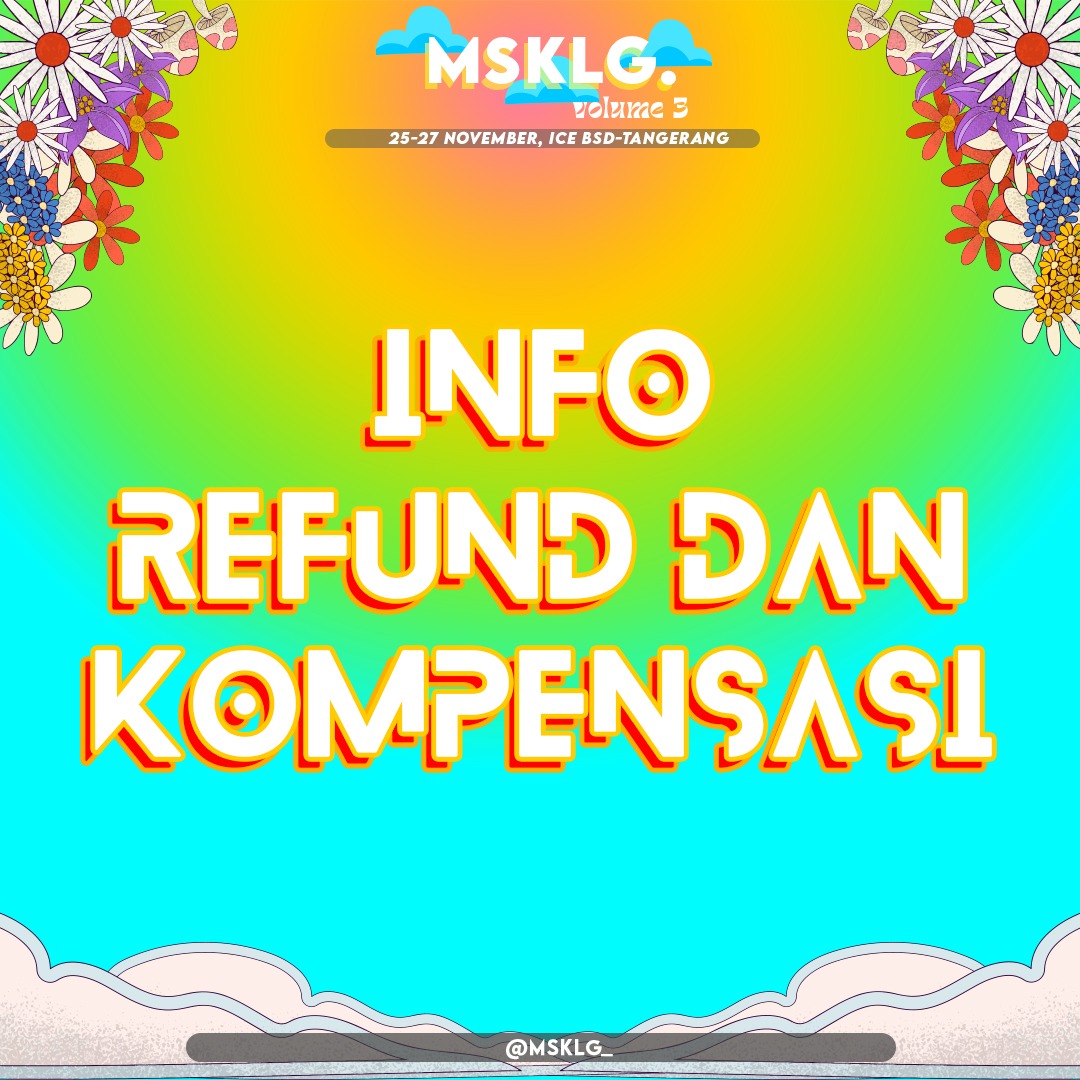 Msklg_'s tweet photo. Halo, teman-teman

Untuk reschedule akan dilaksanakan pada bulan Maret 2023. Untuk teman-teman yang memilih untuk menahan tiket akan mendapatkan kompensasi cashback Rp.50.000 dan untuk teman-teman yang memilih refund silahkan mengisi form yang tersedia di bio instagram @msklg_ https://t.co/wFfS8BNoWn