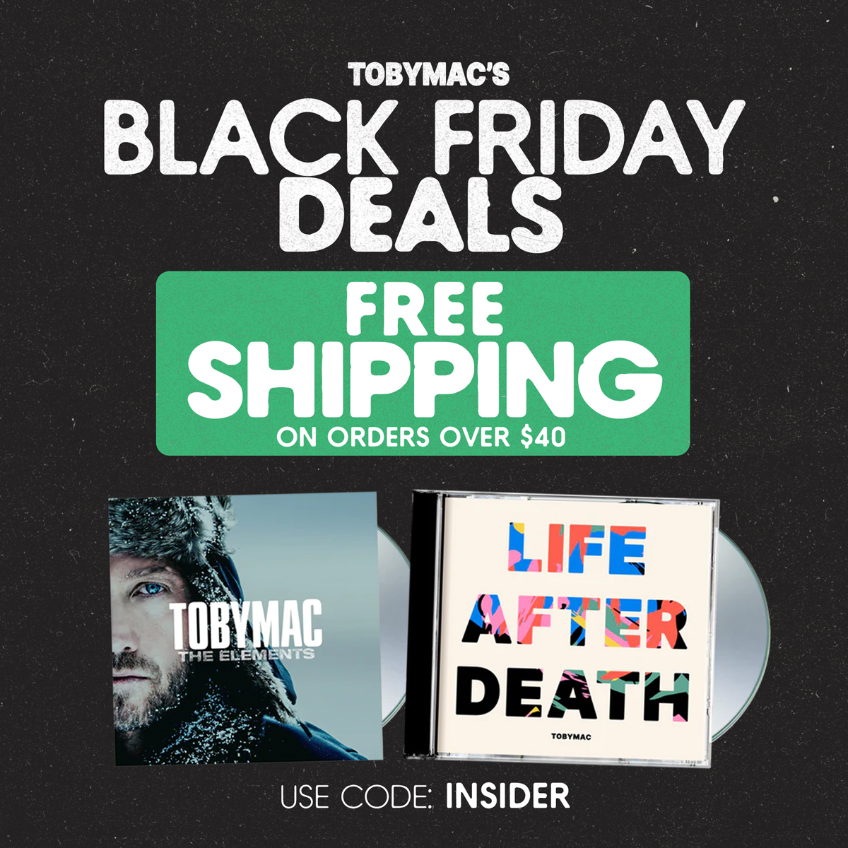 Black Friday sale! Free shipping on orders over $40 with code INSIDER.