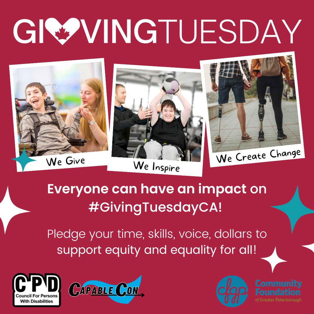 PTBOCPD's tweet photo. Everyone can have an impact on #GivingTuesdayCA! Join the Council for Persons with Disabilities on Nov 29 by pledging your time, skills, voice, dollars to support equity and equality for all!
DONATE: https://t.co/3UEfn33VBZ
#WhyIGiveCPD #Accessibility #Disability #Inclusion #cpd https://t.co/pSHzKSkmOm