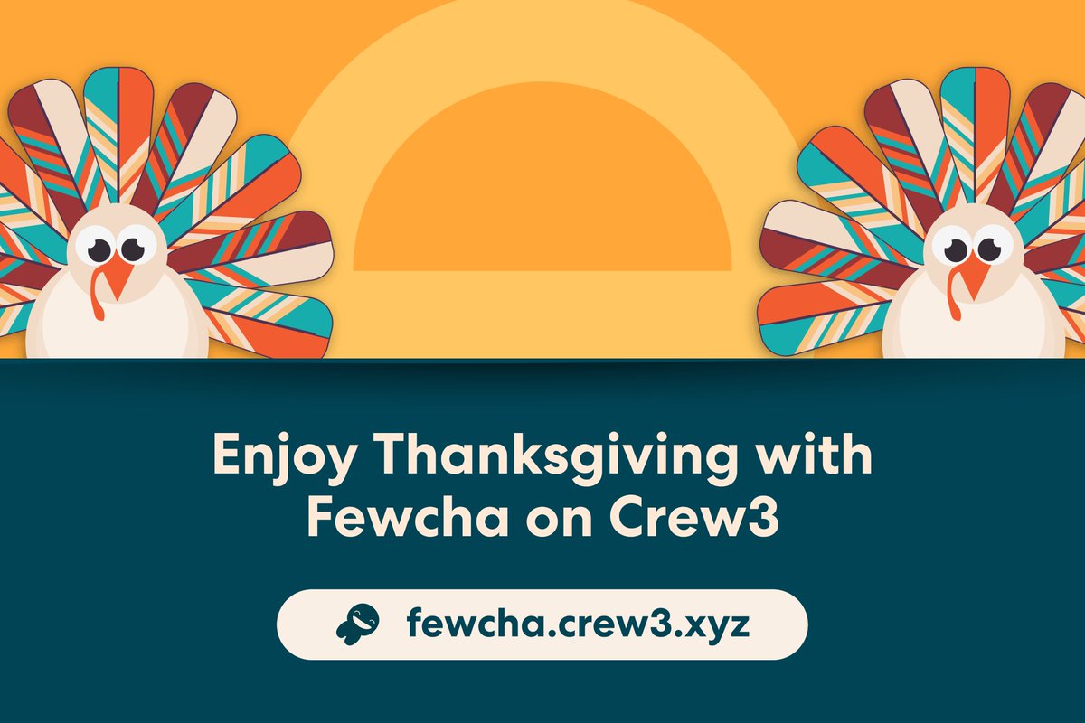 🙏Happy Thanksgiving: Become <a href="/FewchaWallet/">Fewcha Move Wallet</a>'s Backer-To-Be

To thank our supportive #Fewcharians, we’re giving away honorable Backer-To-Be roles!

🎁 How to win: Gain 5100 XP on our Crew3
⏰ Ends at 0:00 UTC Nov 29

💪 Big plans ahead. Join us for more: medium.com/@fewcha/happy-…