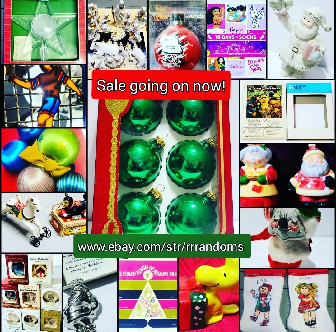 Sale going on now! #blackfriday #ebay #vintageholiday #christmas #christmasgifts #shopping #sale #onsale #vintage #collectibles #antique #cheistmasornaments #vinyl #8track #trains #toys #advent #disney #ebayseller #womanownedbusiness #shopsmallbusiness ebay.com/str/rrrandoms