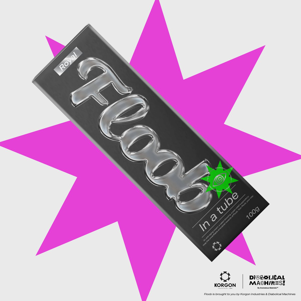 Floob is the jewel in the Korgon crown, but what exactly is it? Condiment, supplement, medication or delicacy? It’s whatever you want it to be. Now in a handy, squeezable tube! (Avoid contact with mucous membranes) #floobinatube #diabolicalmachines #conform #comply #consume