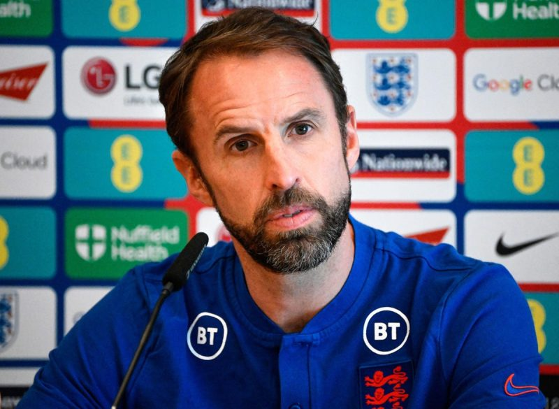 Gareth Southgate, técnico da Inglaterra, em coletiva de imprensa