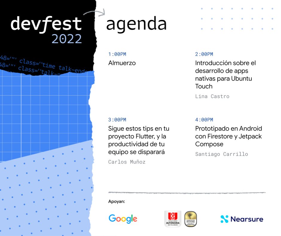 GDGCali's tweet photo. Nuestra agenda está 🔥

¡Grandes speakers compartiendo experiencias y tecnologías!
#DevFest #DevFestCali
¿Qué esperas para registrarte?
https://t.co/MhfsE6rDjN https://t.co/3mfOMh5uBN