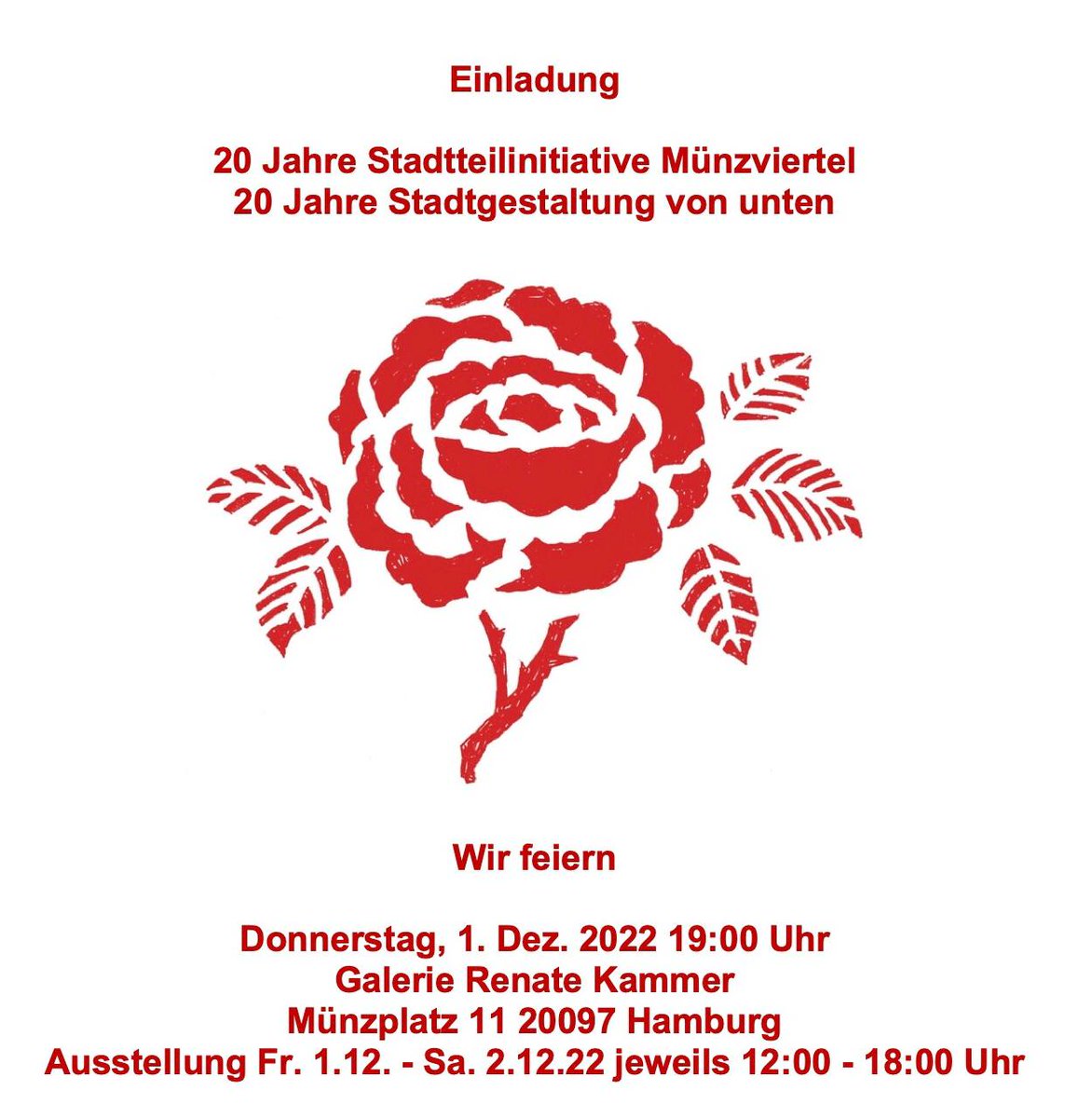 Gerne verbreiten wir auch diese Einladung für das #Münzviertel. Text im Thread :)